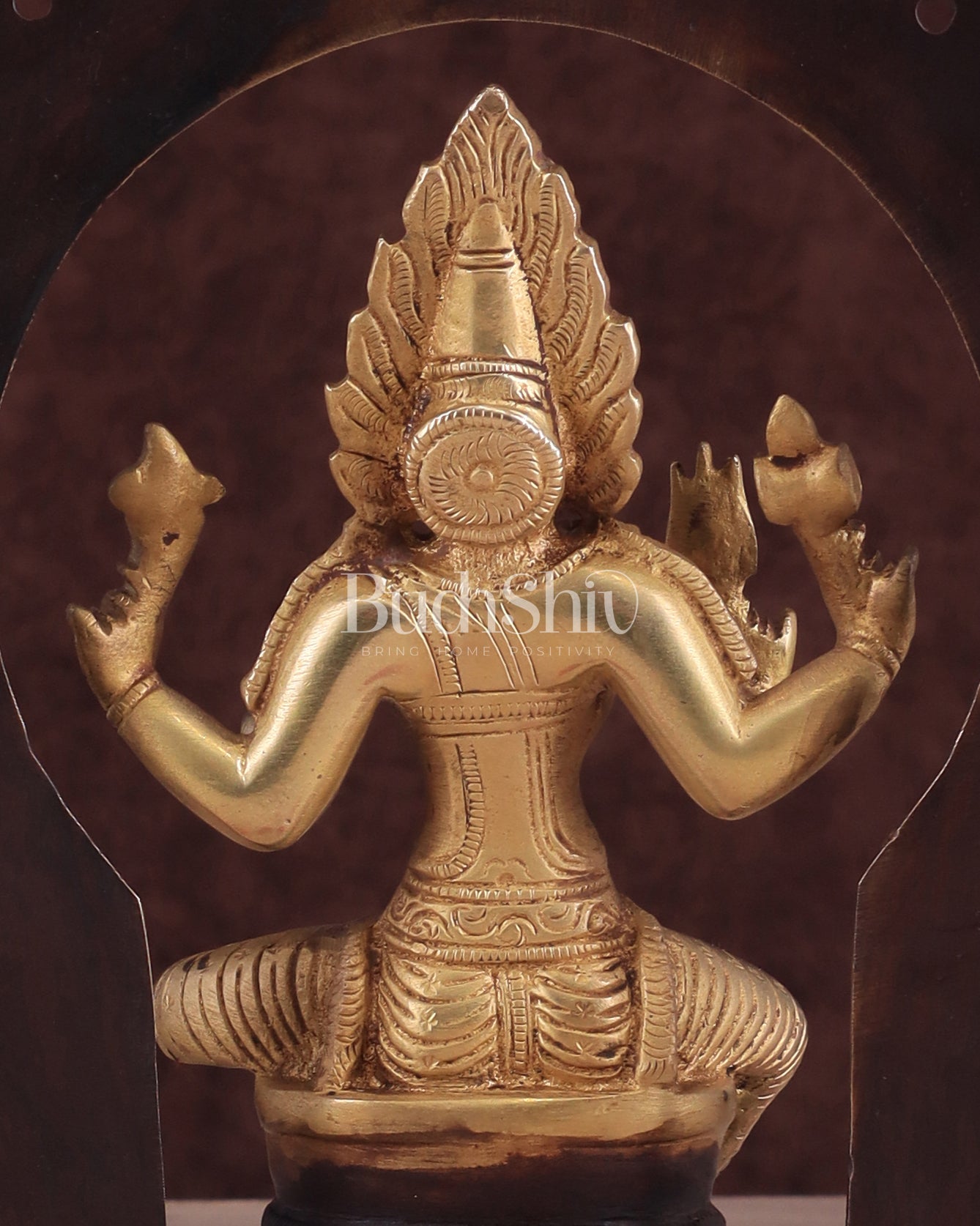 Pure Brass Goddess Mariamman with Prabhavali - Dual Copper Tone - 9" - Budhshiv.com