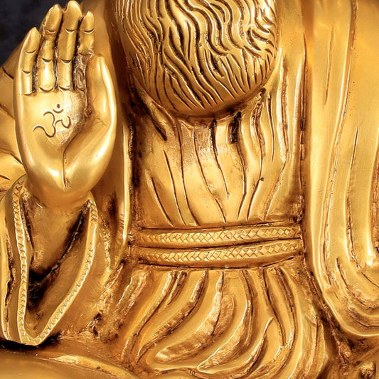 Pure Brass Guru Nanak Dev Ji Intricate Statue – Handcrafted, 13.5" - Budhshiv.com