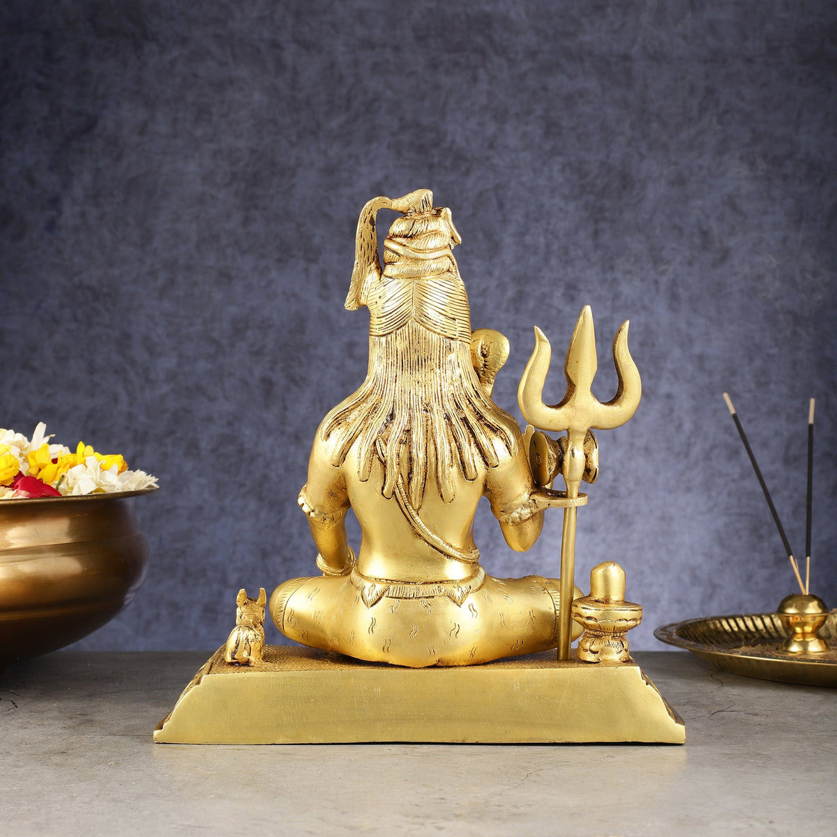 Pure Brass Handcrafted Lord Shiva Statue - 10.5" - Budhshiv.com