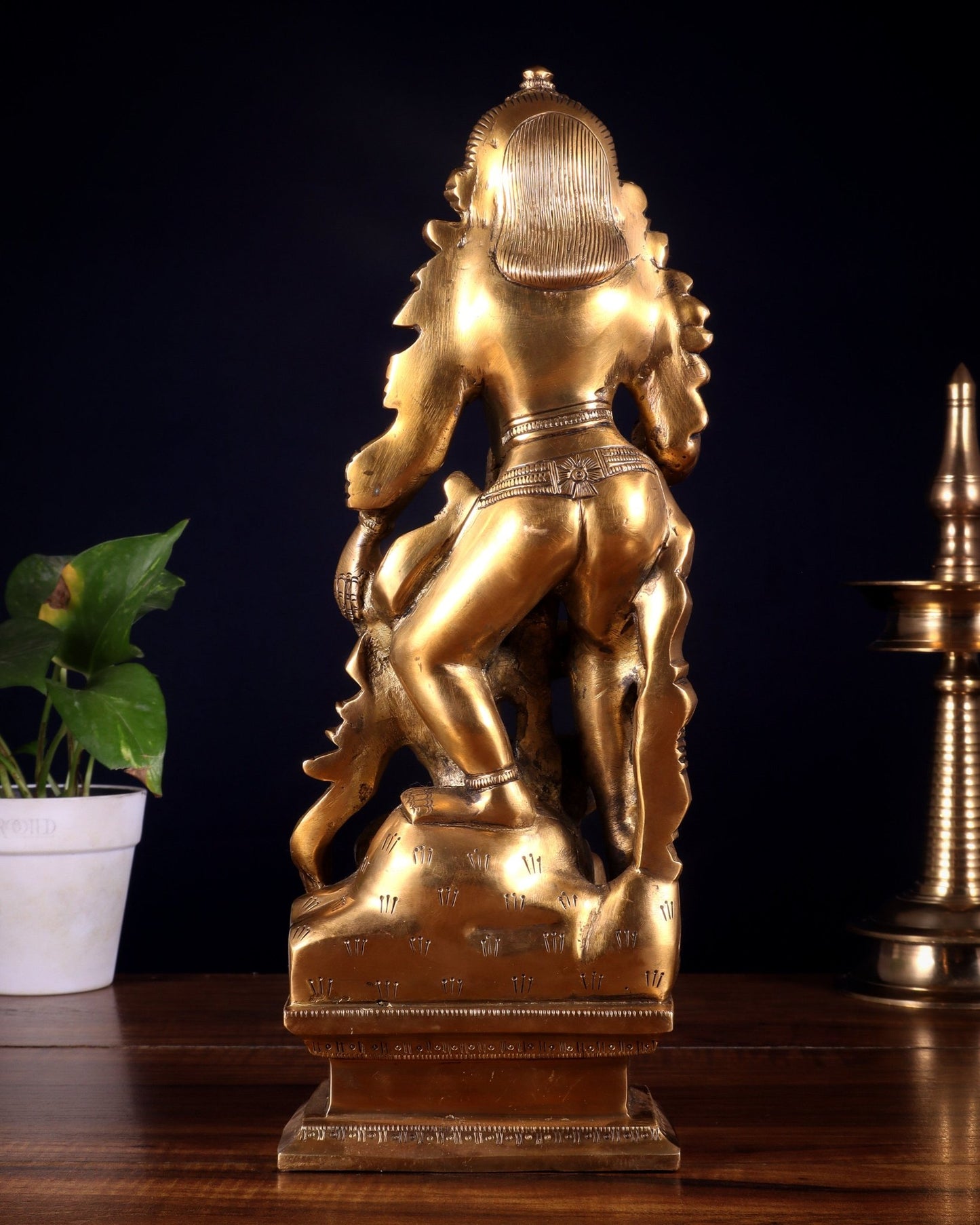 Pure Brass Kamadev and Rati Idol | 13 Inch Height | Vintage Brass Finish - Budhshiv.com