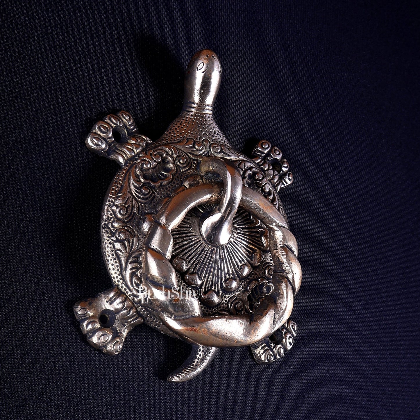 Pure Brass Kurma (Tortoise) Design Door Knocker | Vastu Main Door Decor - Budhshiv.com