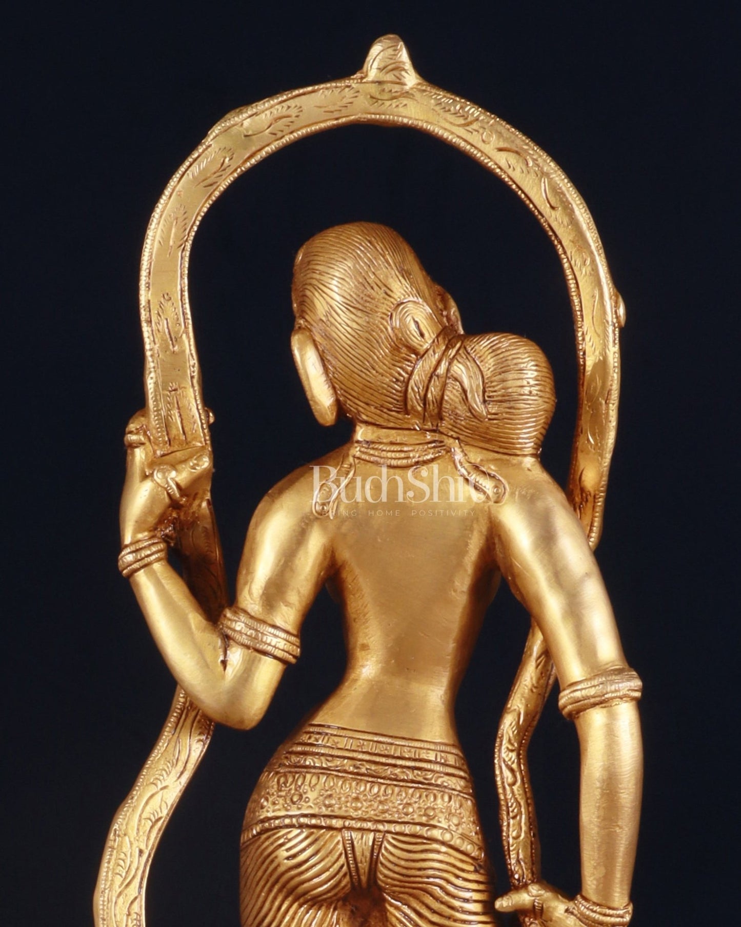 Pure Brass Lady Statue – Ajanta Inspired, 16.5 Inch - Budhshiv.com