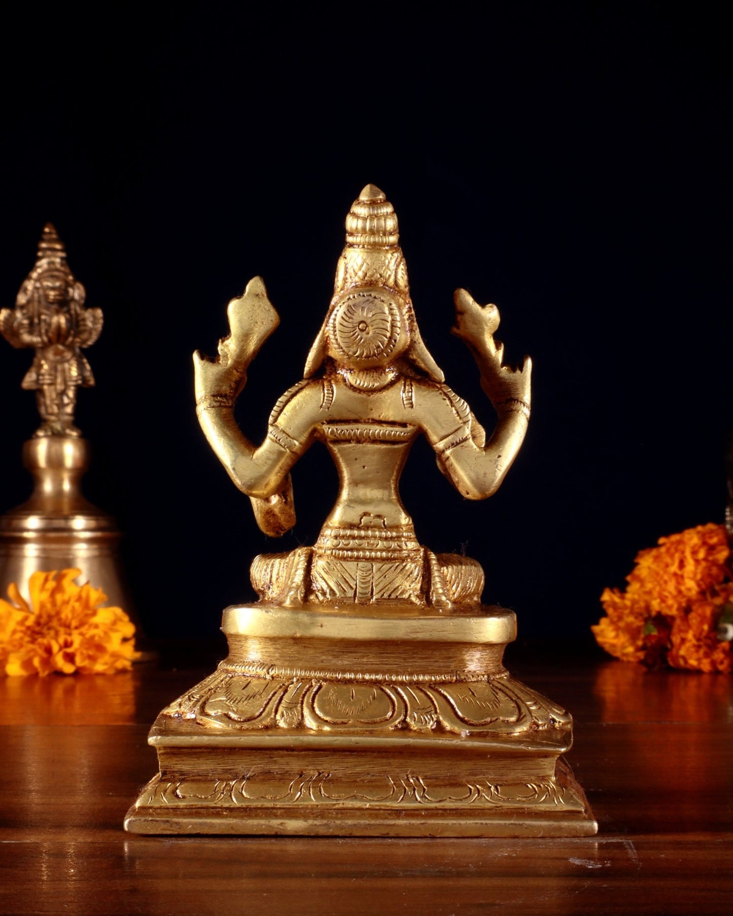 Pure Brass Lakshmi Idol 4.5" - Budhshiv.com