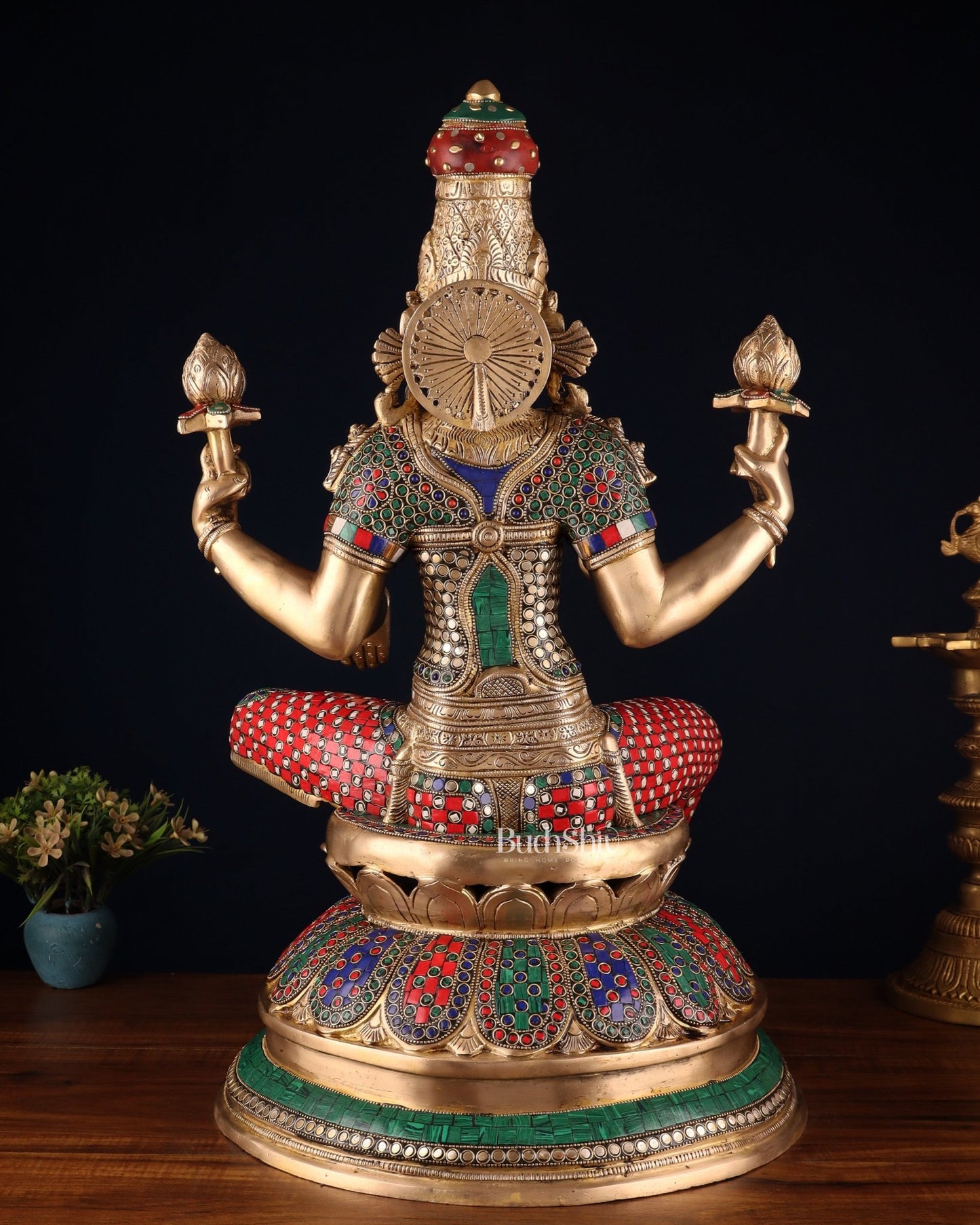 Pure Brass Large Lakshmi Mata Statue 24" - Budhshiv.com