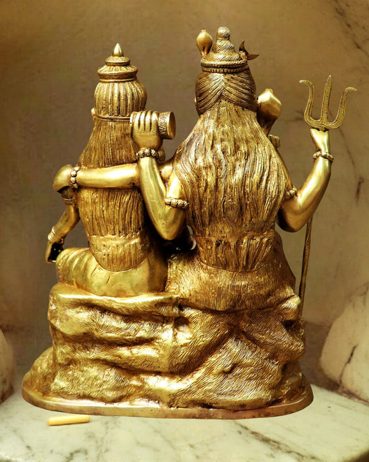 Pure Brass large Shiva Parivar Statue 25 inch, 40 kg - Budhshiv.com