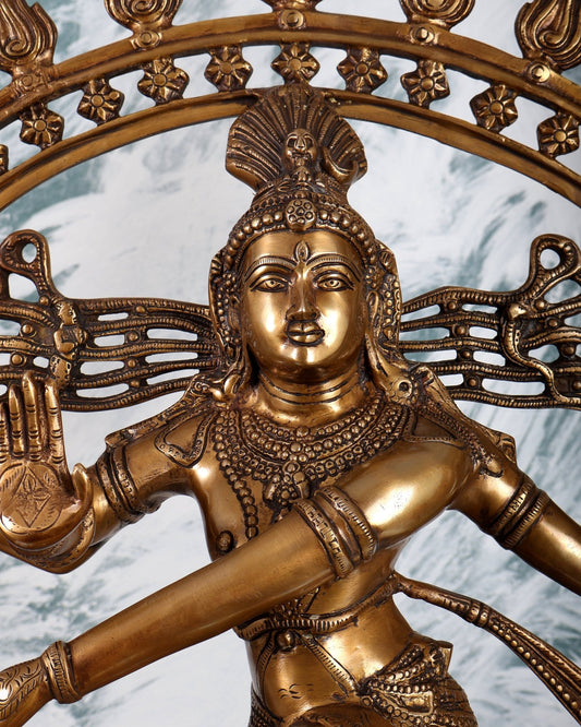 Pure Brass large sized Nataraja Statue - 33 inch - Budhshiv.com