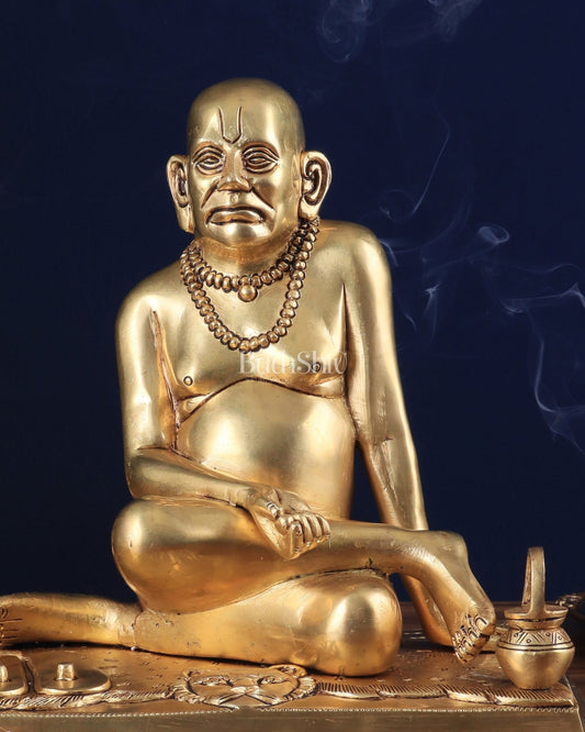 Pure Brass Large Swamy Samarth Guru Statue 12" - Budhshiv.com