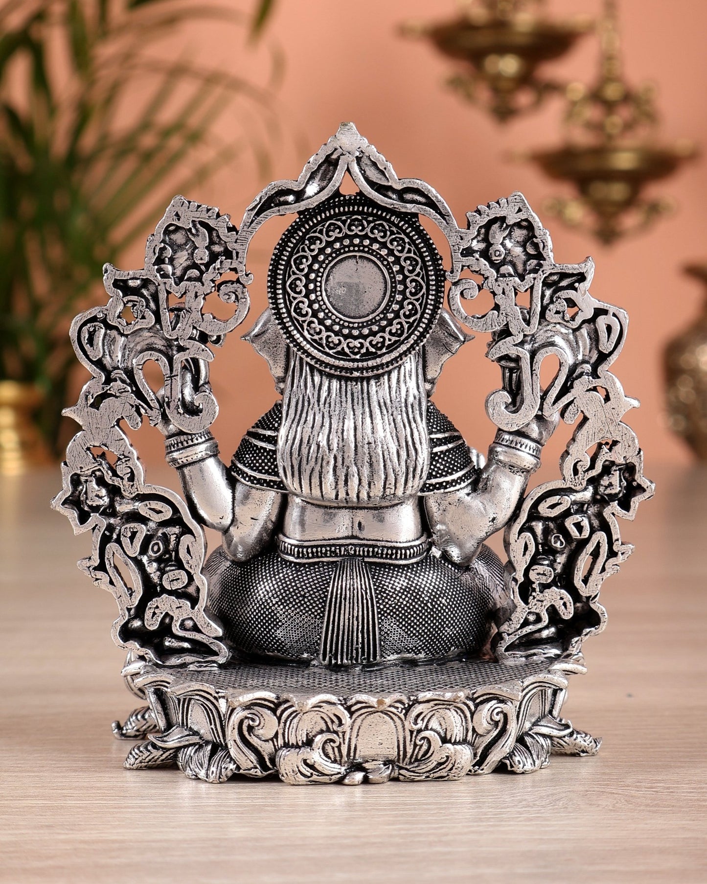 Pure Brass Lord Ganesha Idol silver plated – 4” superfine - Budhshiv.com