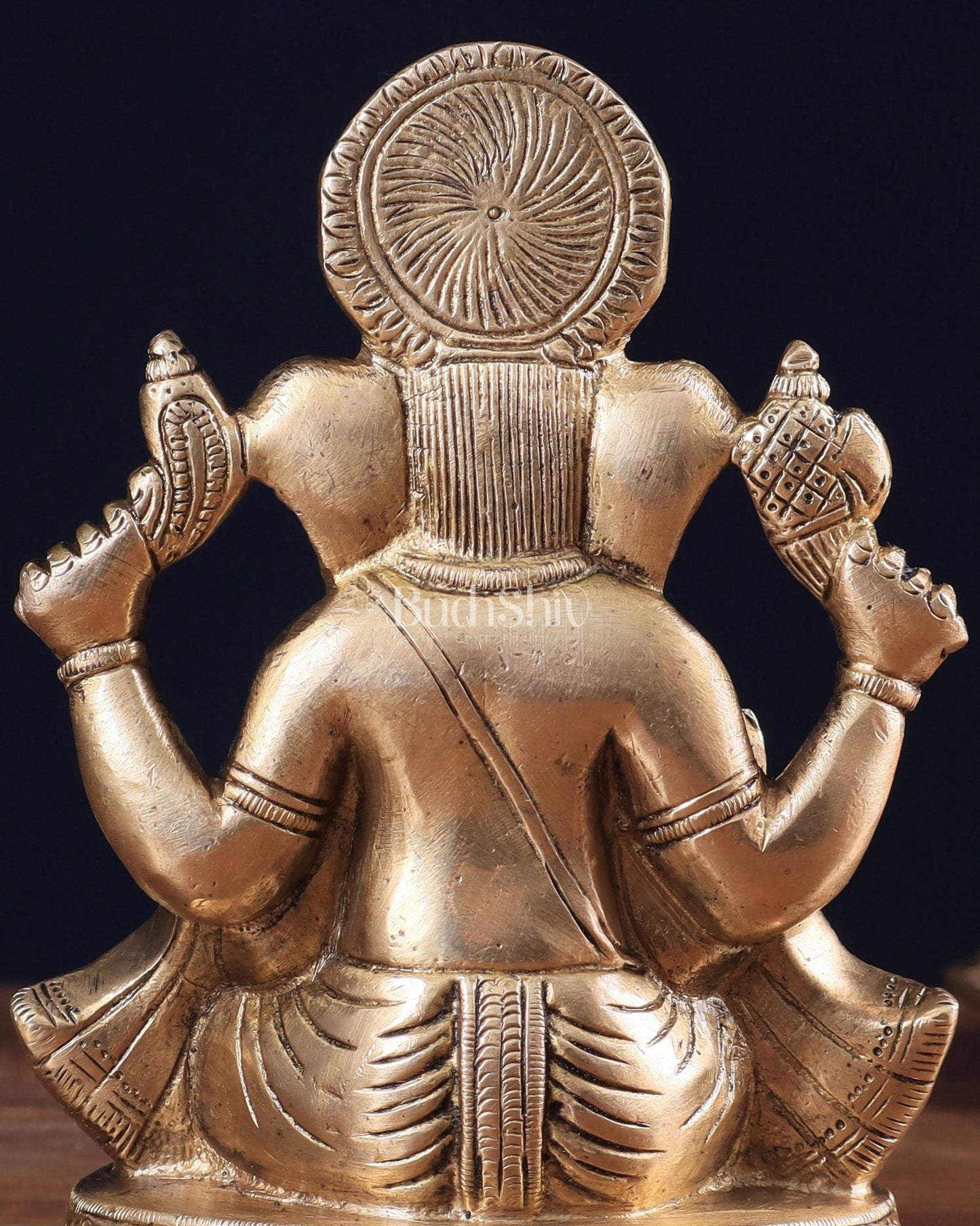 Pure Brass Lord Ganesha statue 6" - Budhshiv.com