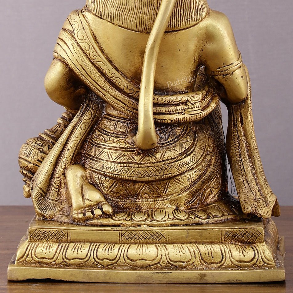 Pure Brass Lord Hanuman Aashirwaad Idol 10" - Budhshiv.com