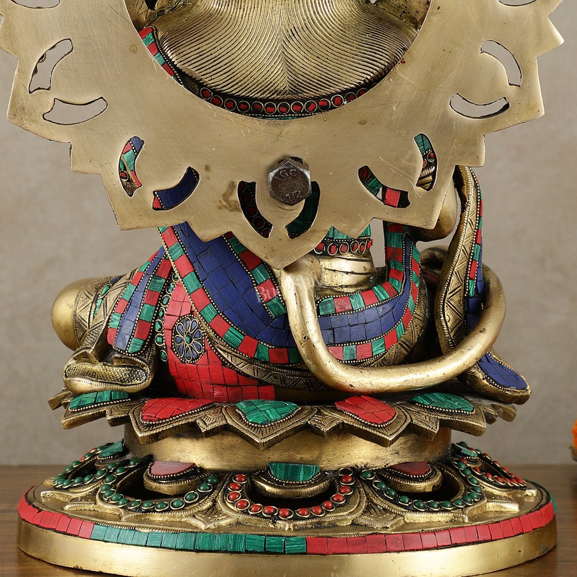 Pure Brass Lord Hanuman Statue - 18 inch with Meenakari - Budhshiv.com