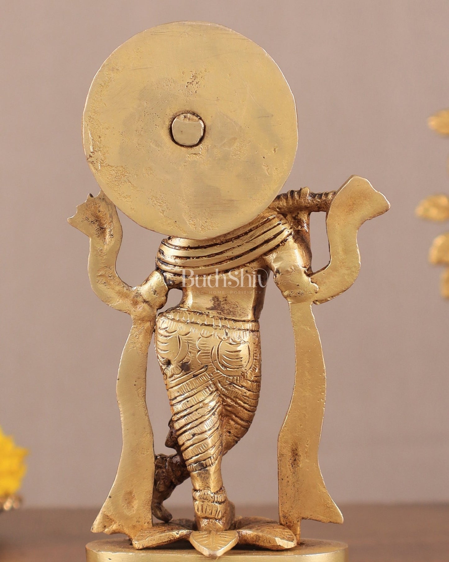 Pure Brass Lord Krishna Idol 7" - Budhshiv.com