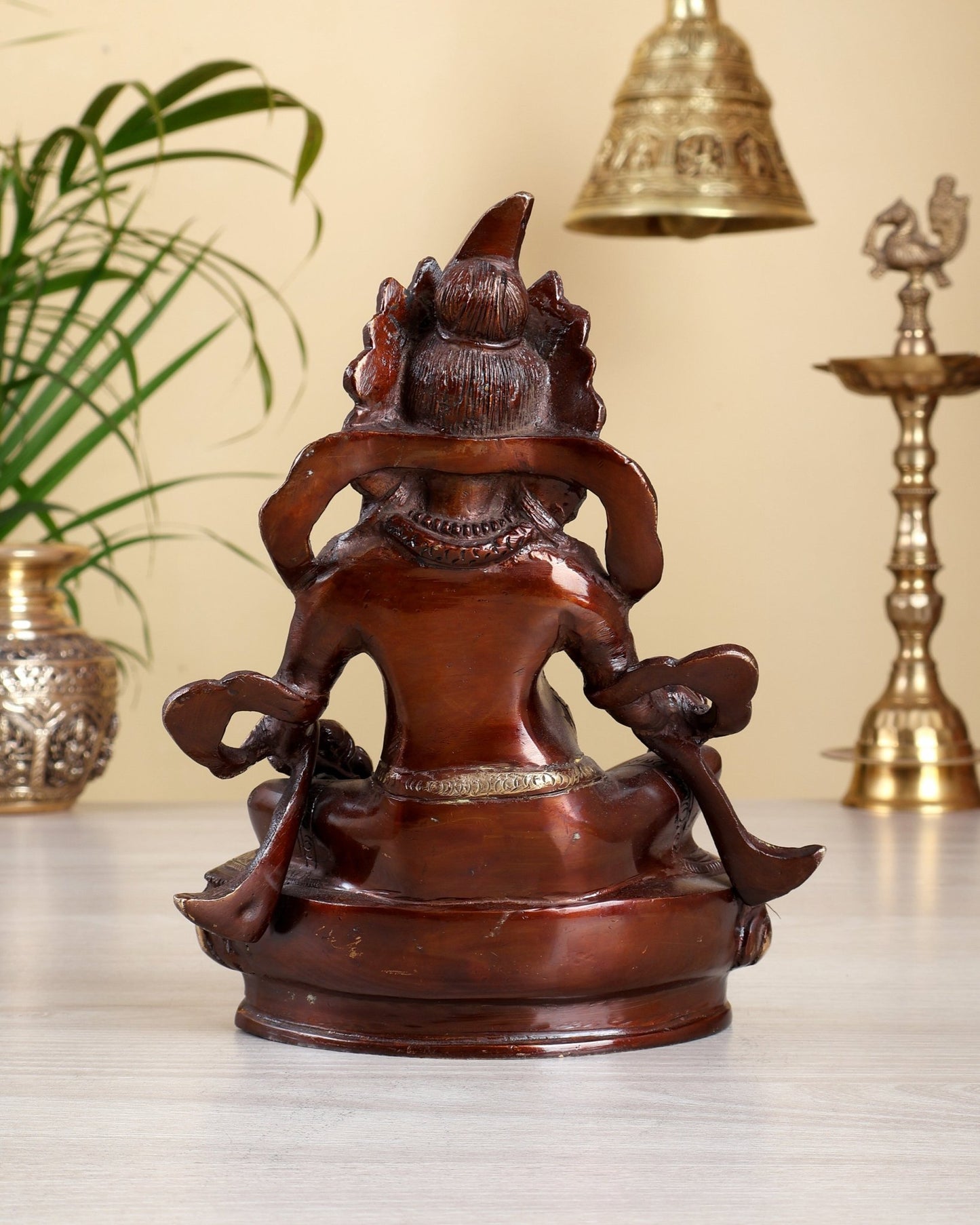 Pure Brass Lord Kuber Statue dual tone 9" - Budhshiv.com
