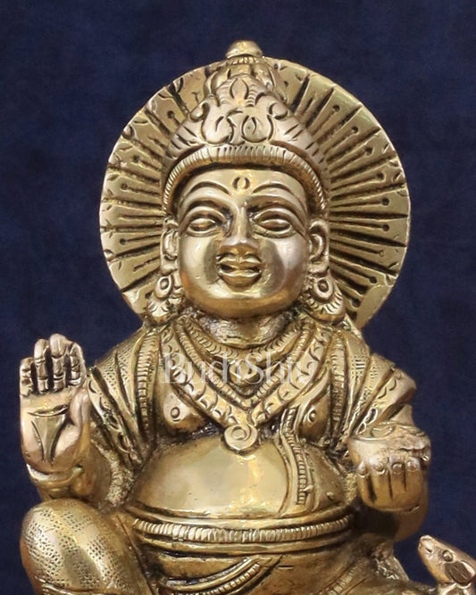Pure Brass Lord Kubera Idol - 5.5" - Budhshiv.com