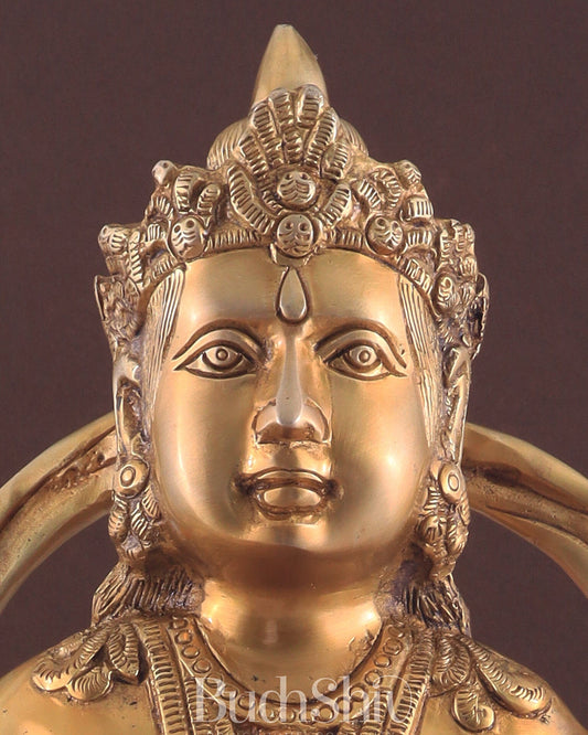 Pure Brass Lord Kubera Large Statue 15" - Budhshiv.com