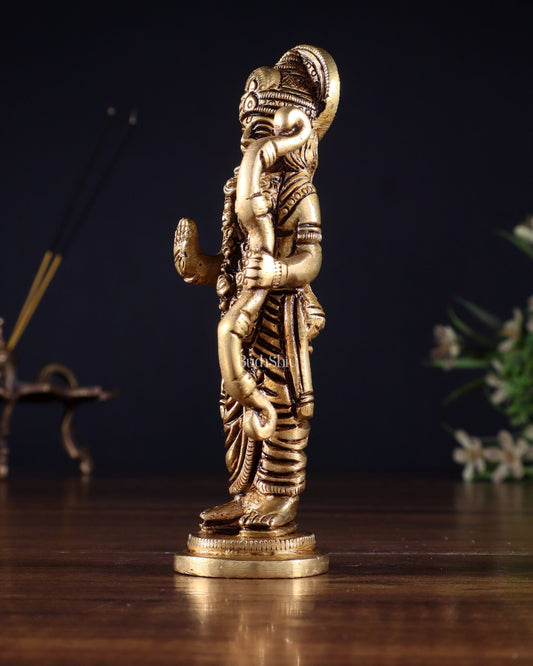 Pure Brass Lord Rama Statue – 4.5" Miniature Idol for Home Temple - Budhshiv.com
