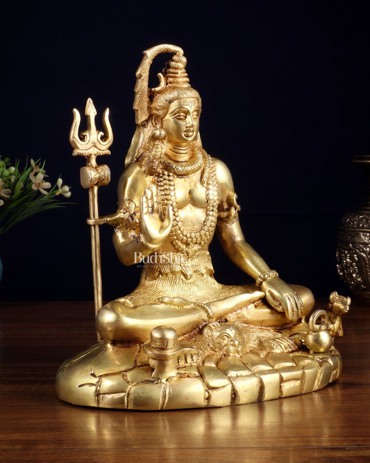 Pure Brass Lord Shiva Statue | 9 Inch - Budhshiv.com