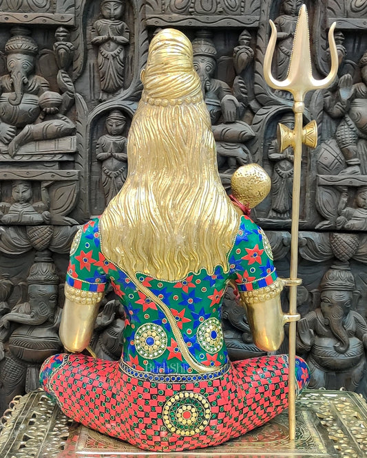 Pure Brass Lord Shiva Statue - Handcrafted 20 inch - Budhshiv.com
