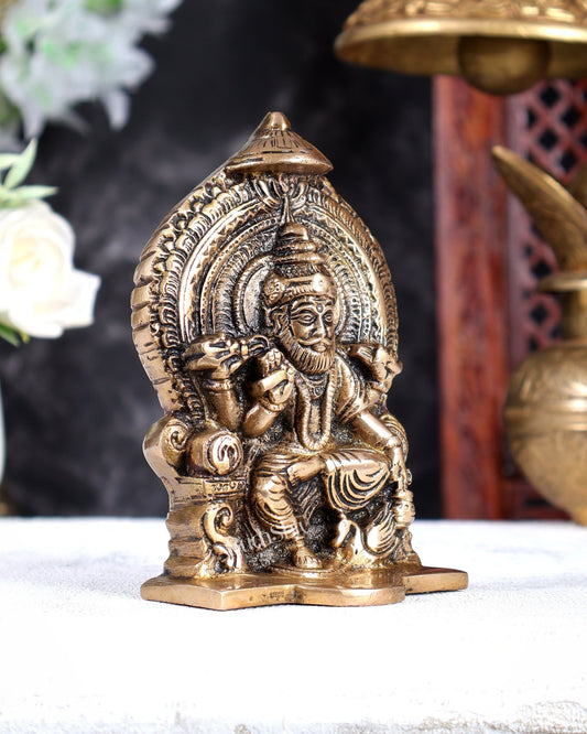 Pure Brass Lord Vishwakarma Idol 5.5" - Budhshiv.com