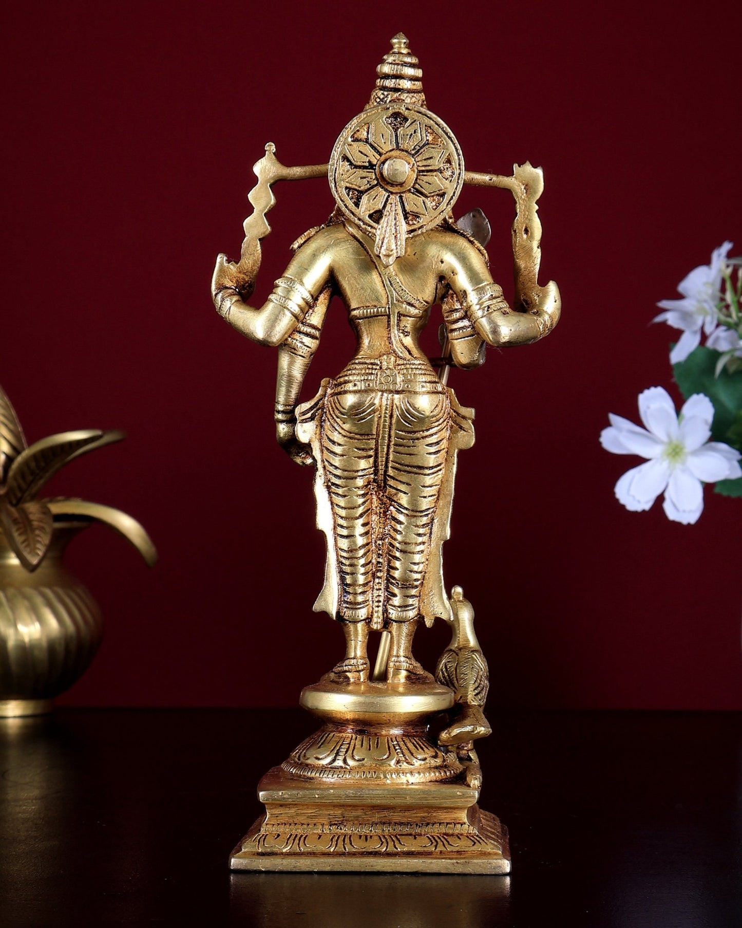 Pure Brass Murugan Swamy Idol 8 inch - Budhshiv.com