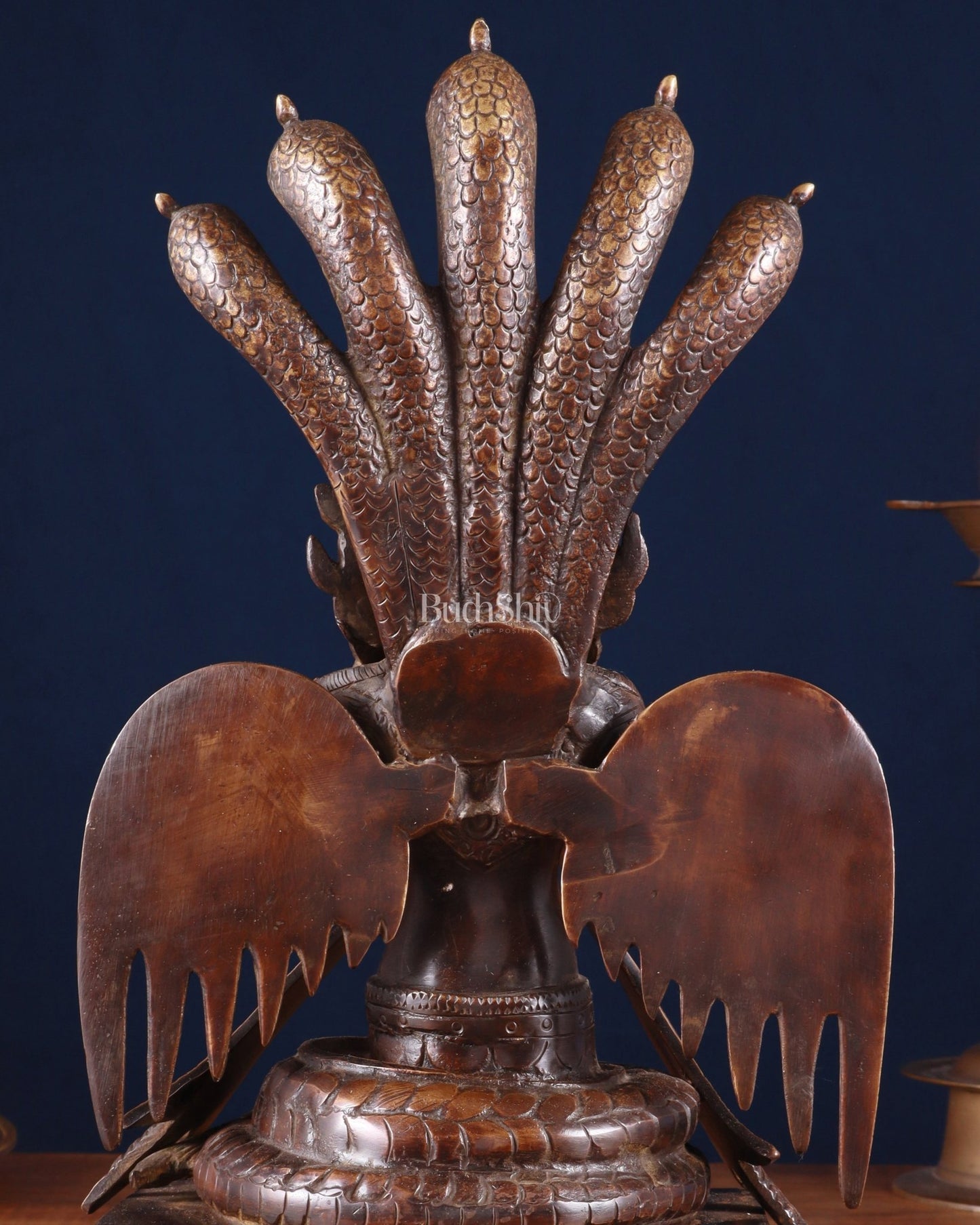 Pure Brass Naag Kanya – Snake Goddess Statue, 12.5" - Budhshiv.com