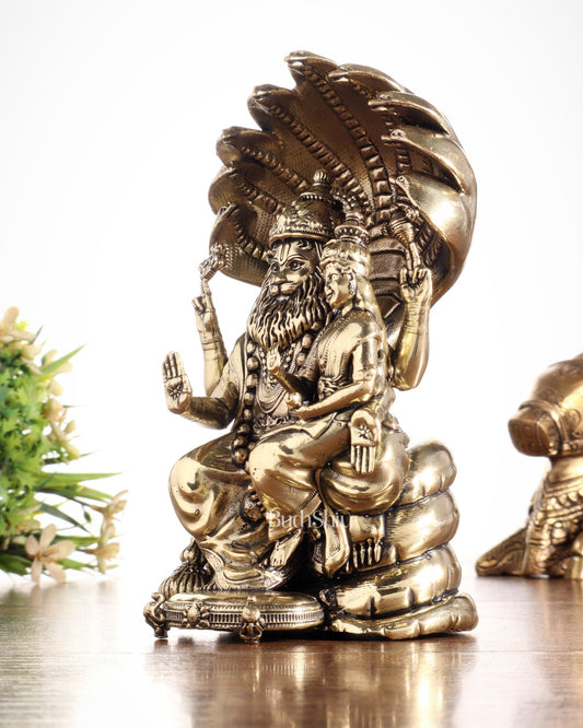 Pure Brass Narsimha Lakshmi Idol - 4 Inch - Budhshiv.com