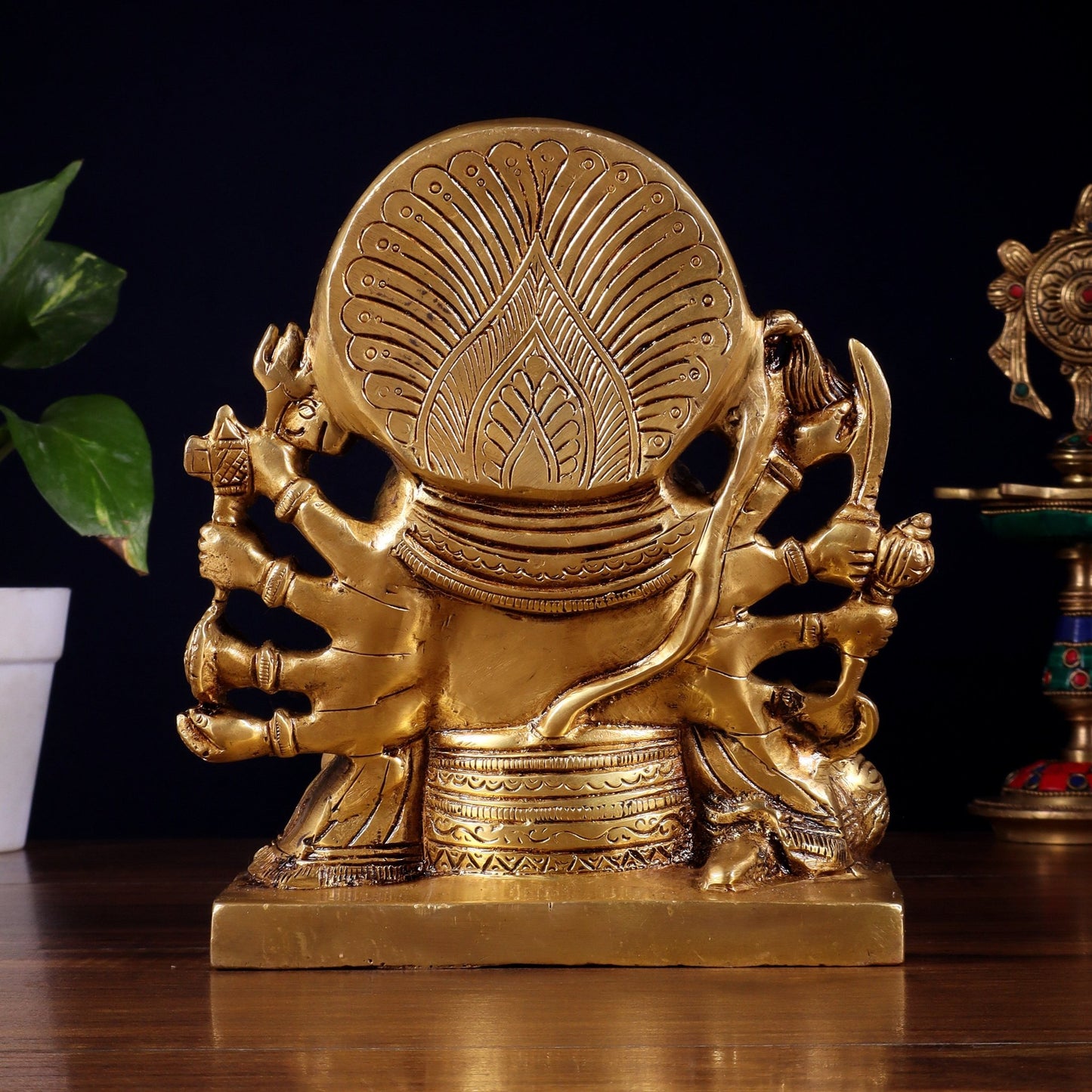 Pure Brass Panchmukhi Hanuman Statue 7.5 Inch - Budhshiv.com