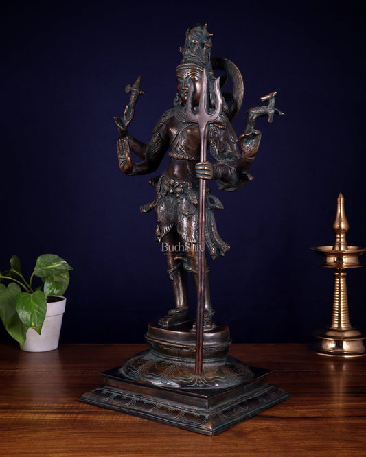 Pure Brass Pashupatinath Lord Shiva standing Statue – 21” - Budhshiv.com