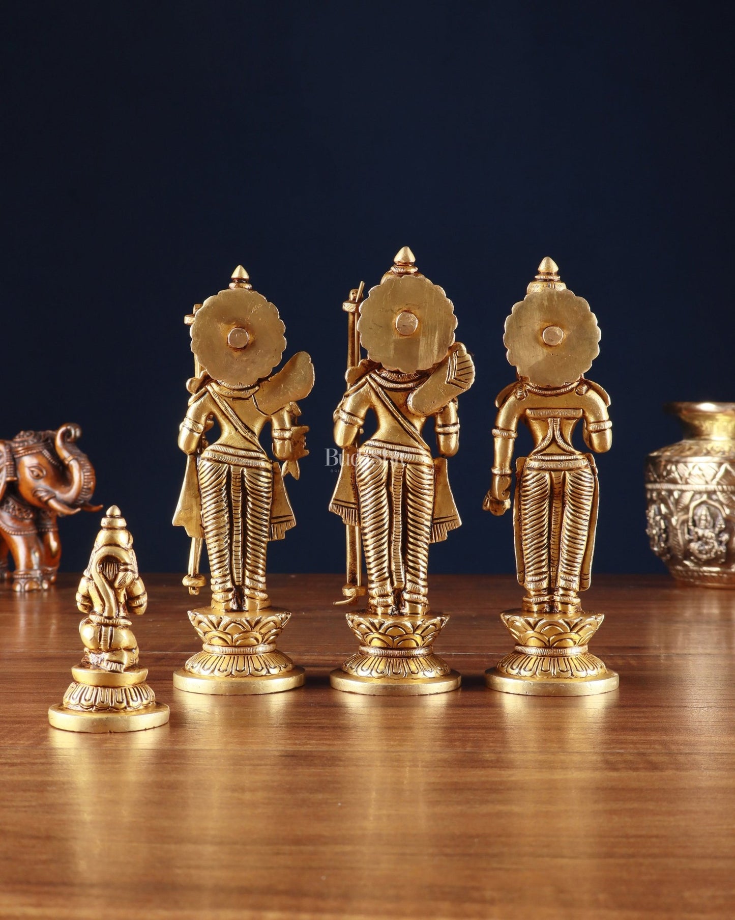 Pure Brass Ram Darbar Idols with Superfine Carvings – 7" - Budhshiv.com