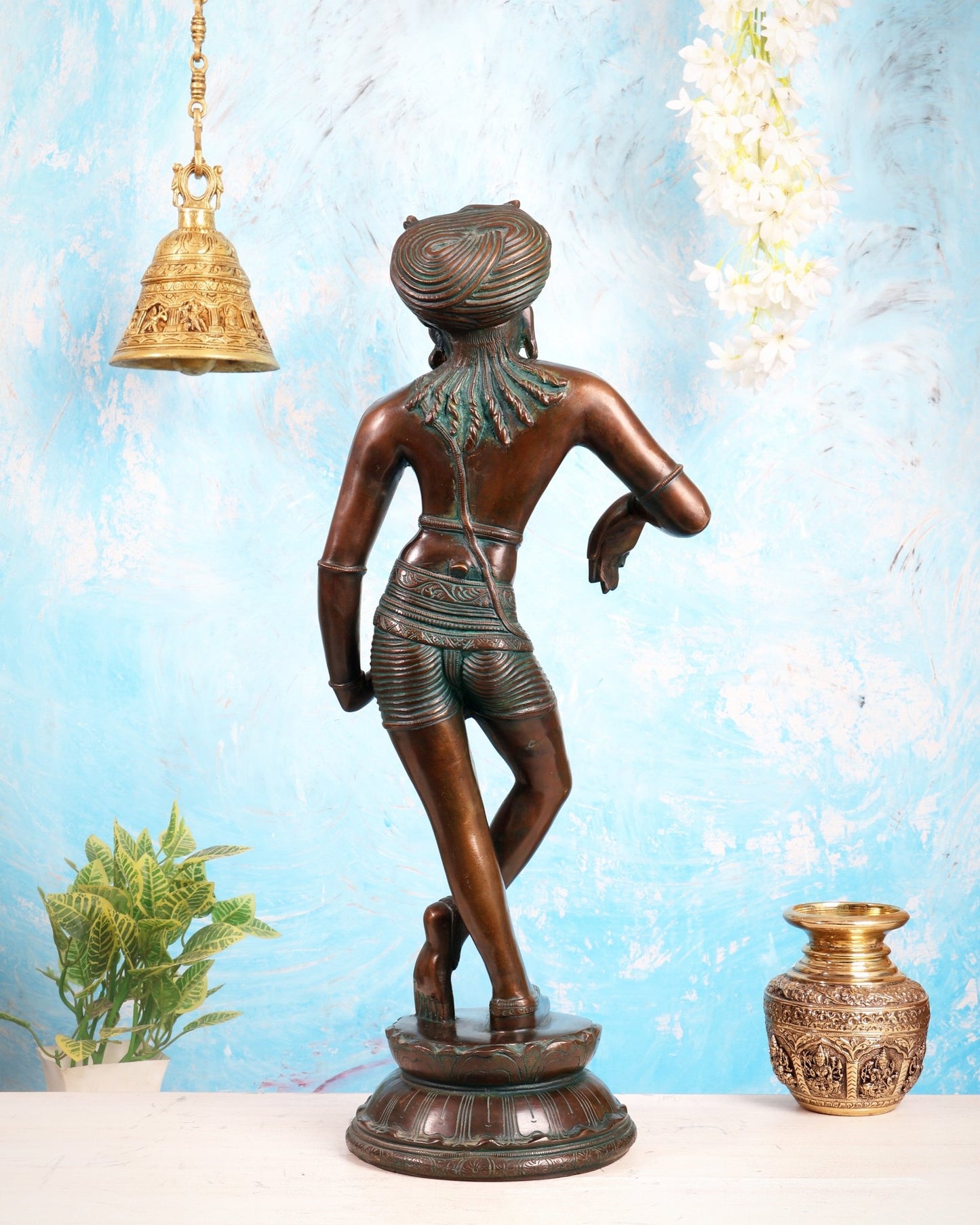 Pure Brass Shiva as Vrishabhavahana Statue 22.5" - Budhshiv.com