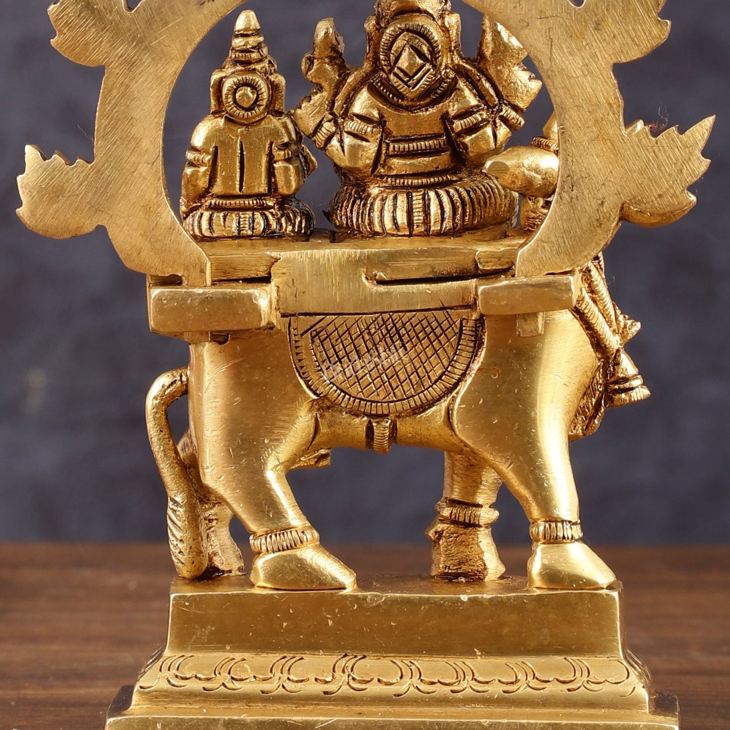 Pure Brass Shiva Parvati on Nandi Pradosha Nayagar Idol - 5.5" Height - Budhshiv.com