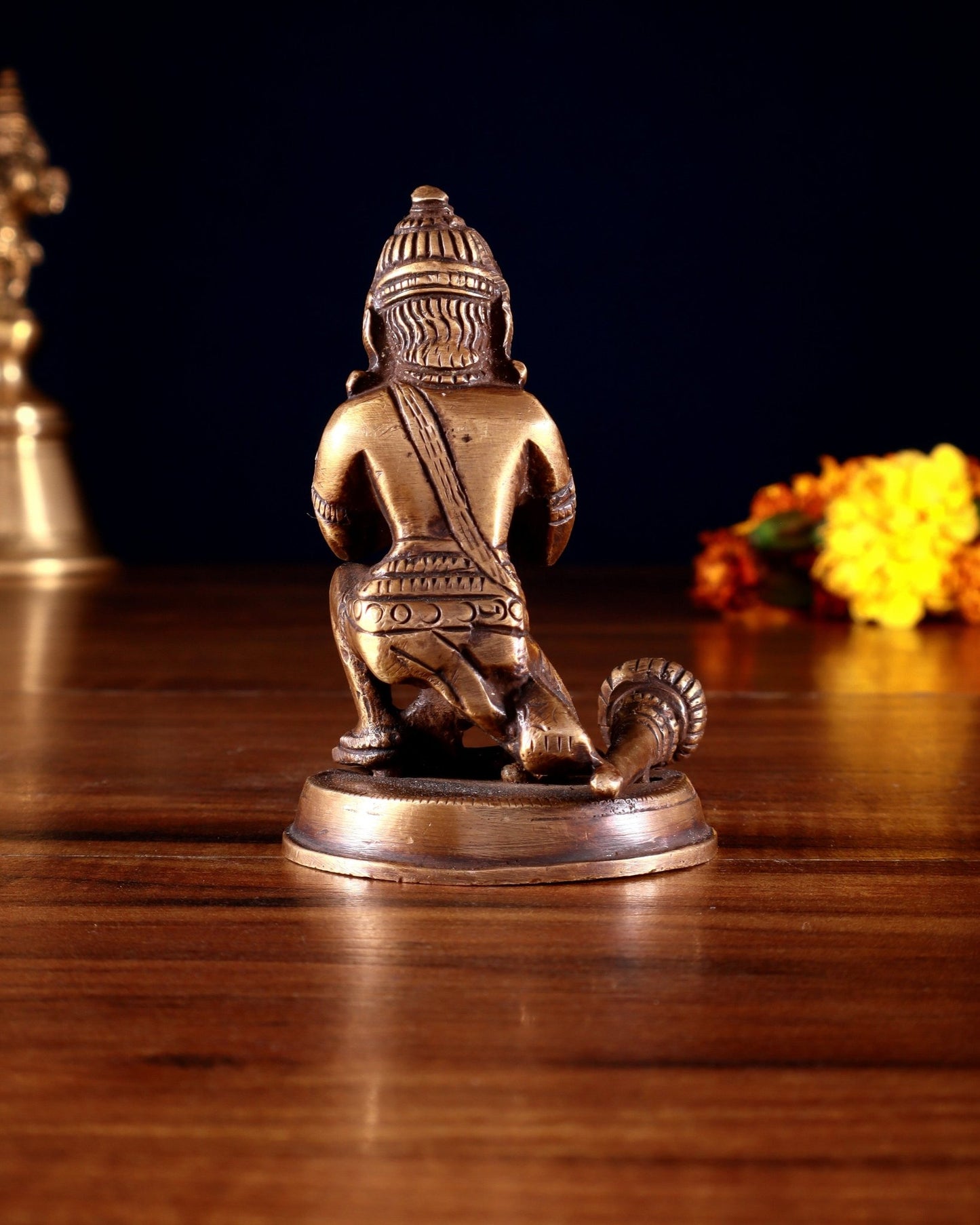 Pure Brass Small Hanuman Ji Idol in Namaskar Mudra 3.5" - Budhshiv.com