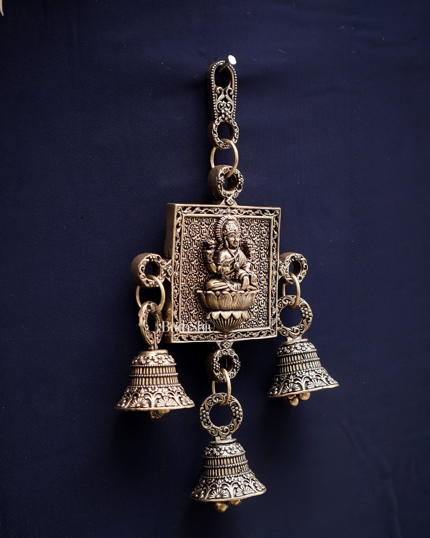 Pure Brass Small Lakshmi Wall Hanging - Lightweight 6.5" - Budhshiv.com