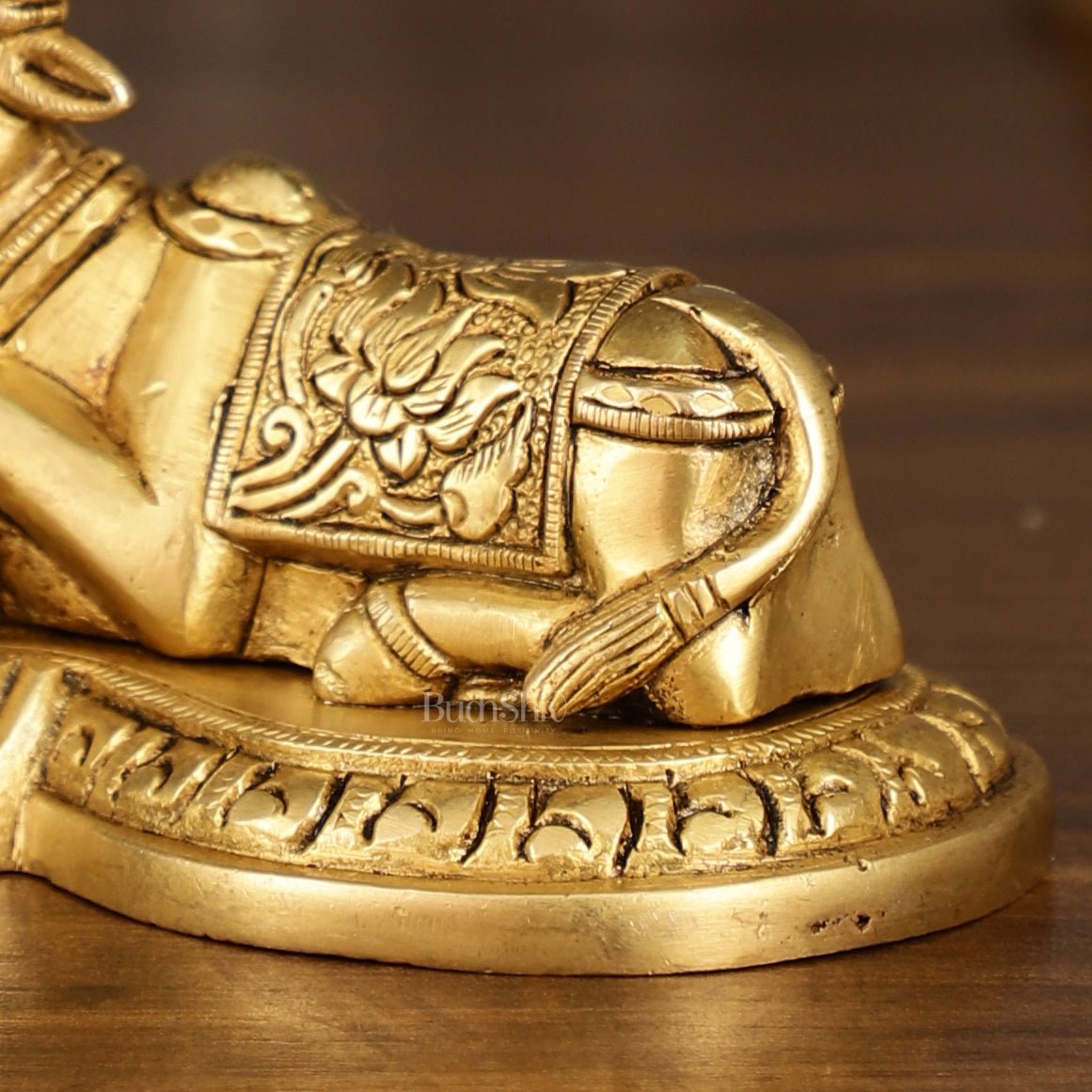 Pure Brass Small Nandi Idol | 3 Inch Height - Budhshiv.com