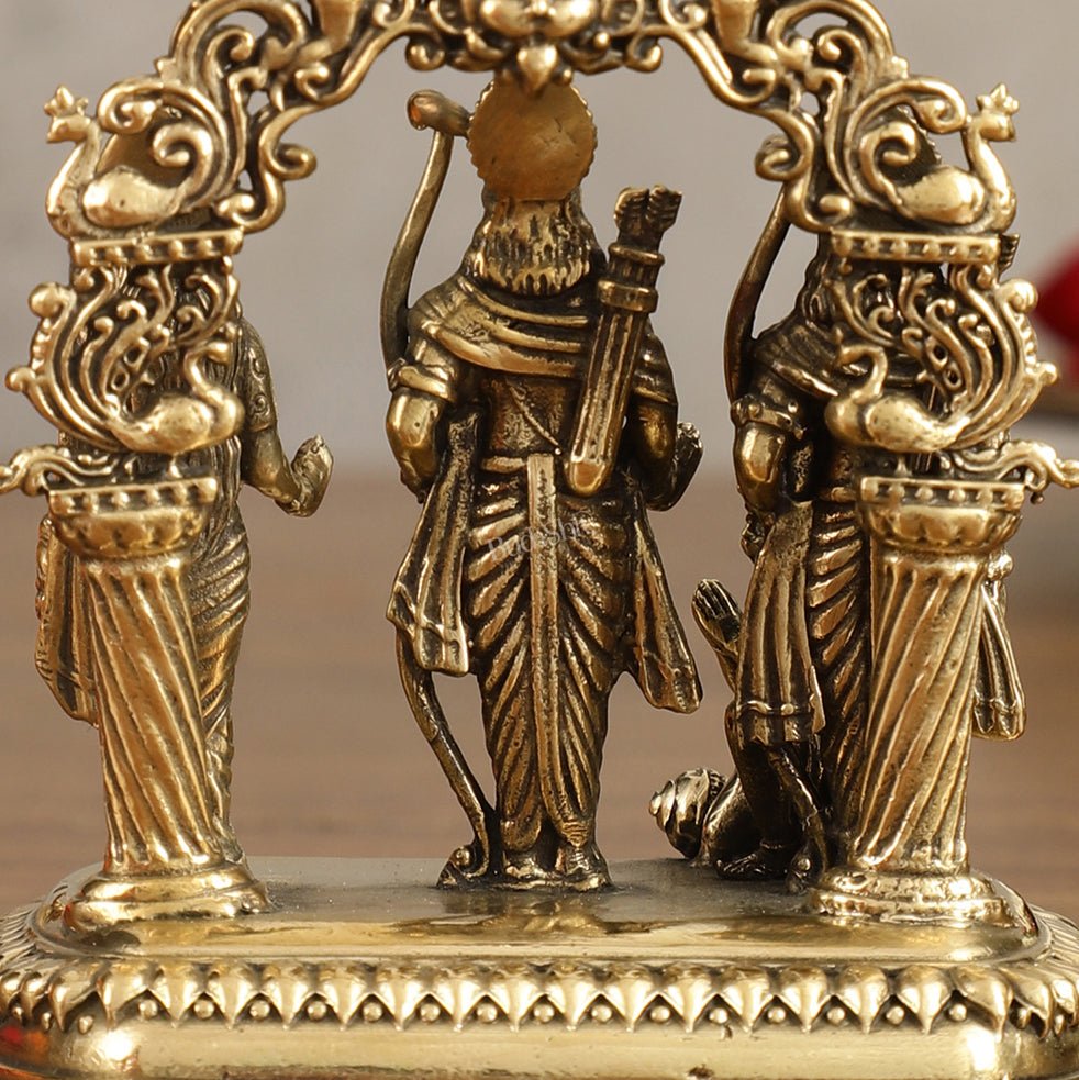 Pure Brass Small Ram Darbar Miniature Idol - 3 in Height - Budhshiv.com