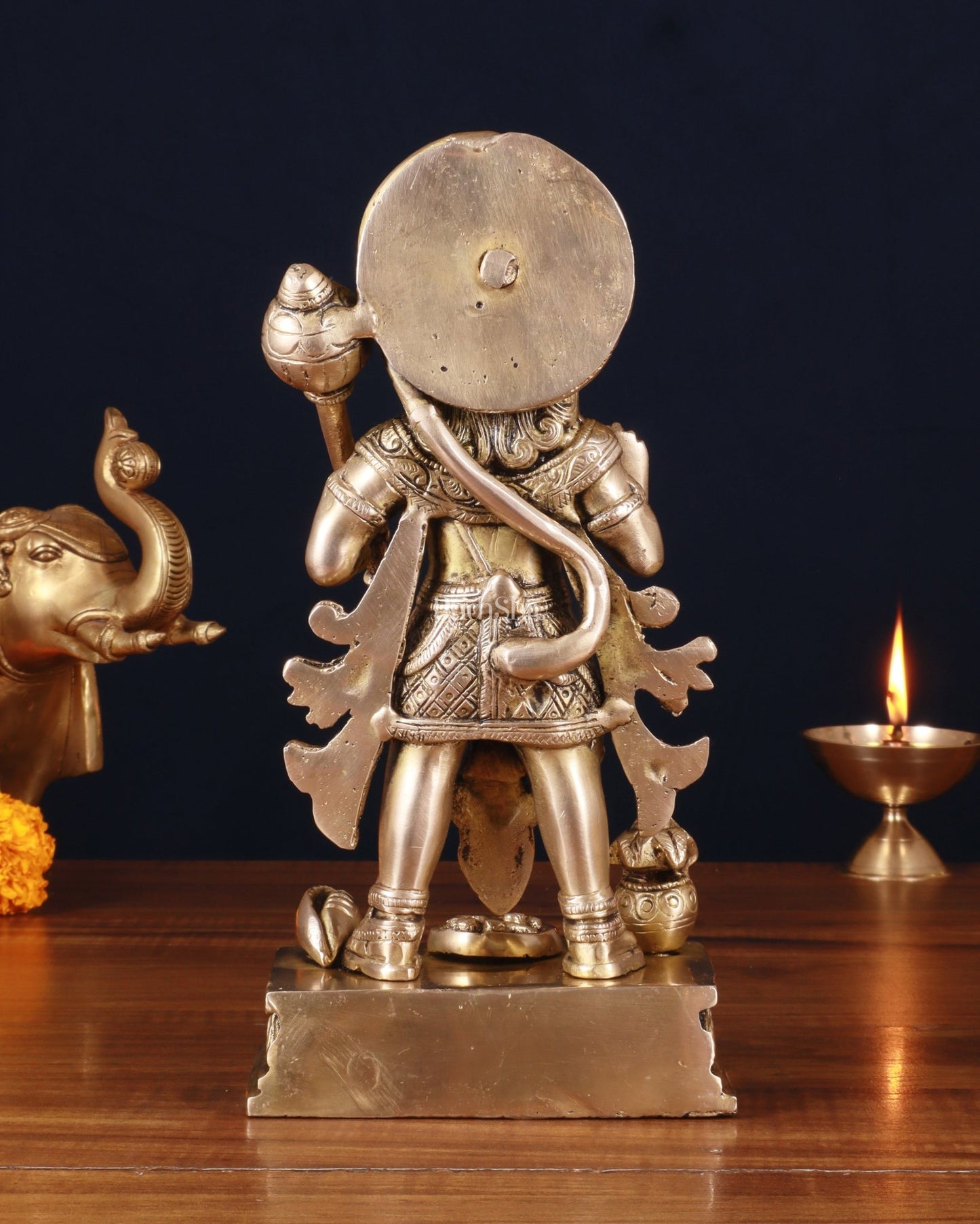 Pure Brass Standing Hanuman Statue – 10 Inch - Budhshiv.com