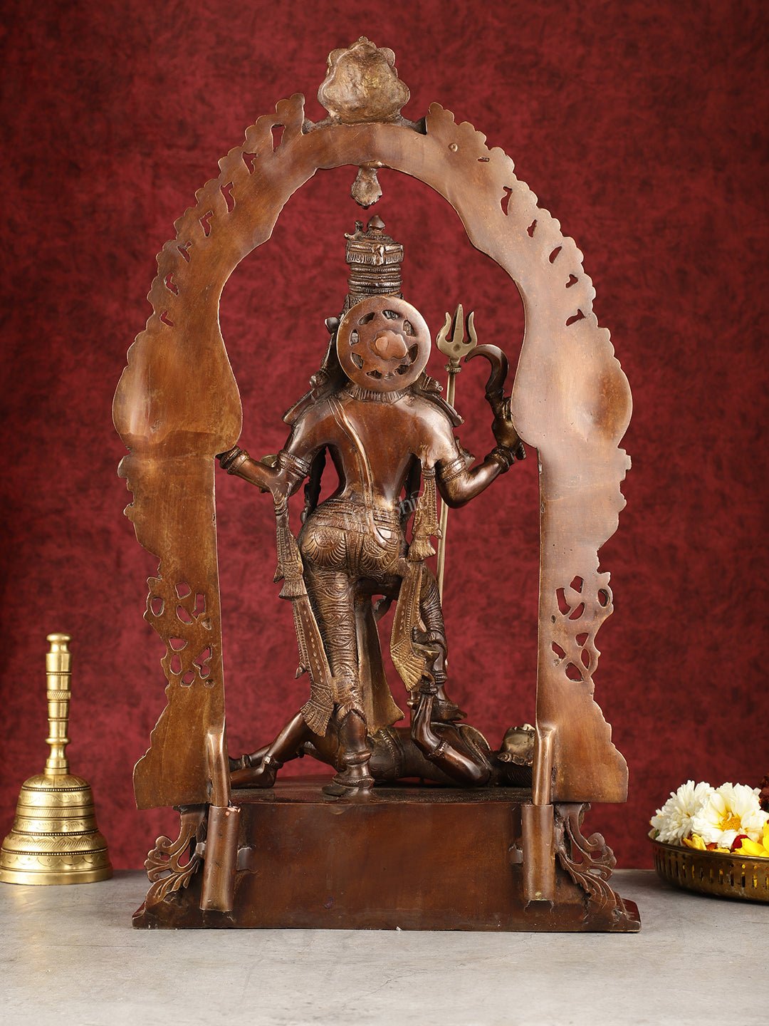 Pure Brass Superfine Handcrafted Goddess bhadra Kali Statue - 22" - Budhshiv.com