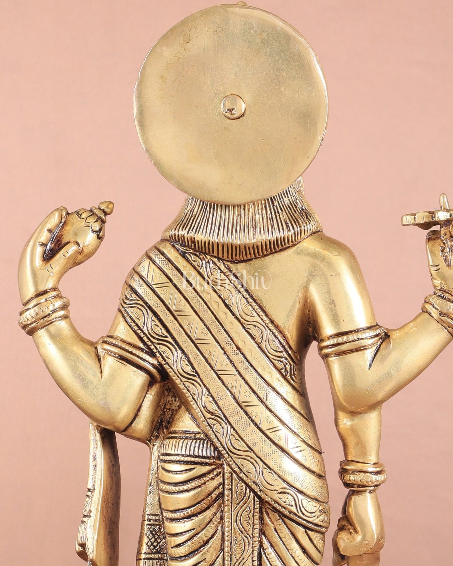 Pure Brass Superfine Lord Dhanvantari Statue with Enhanced Carvings 15 inch - Budhshiv.com