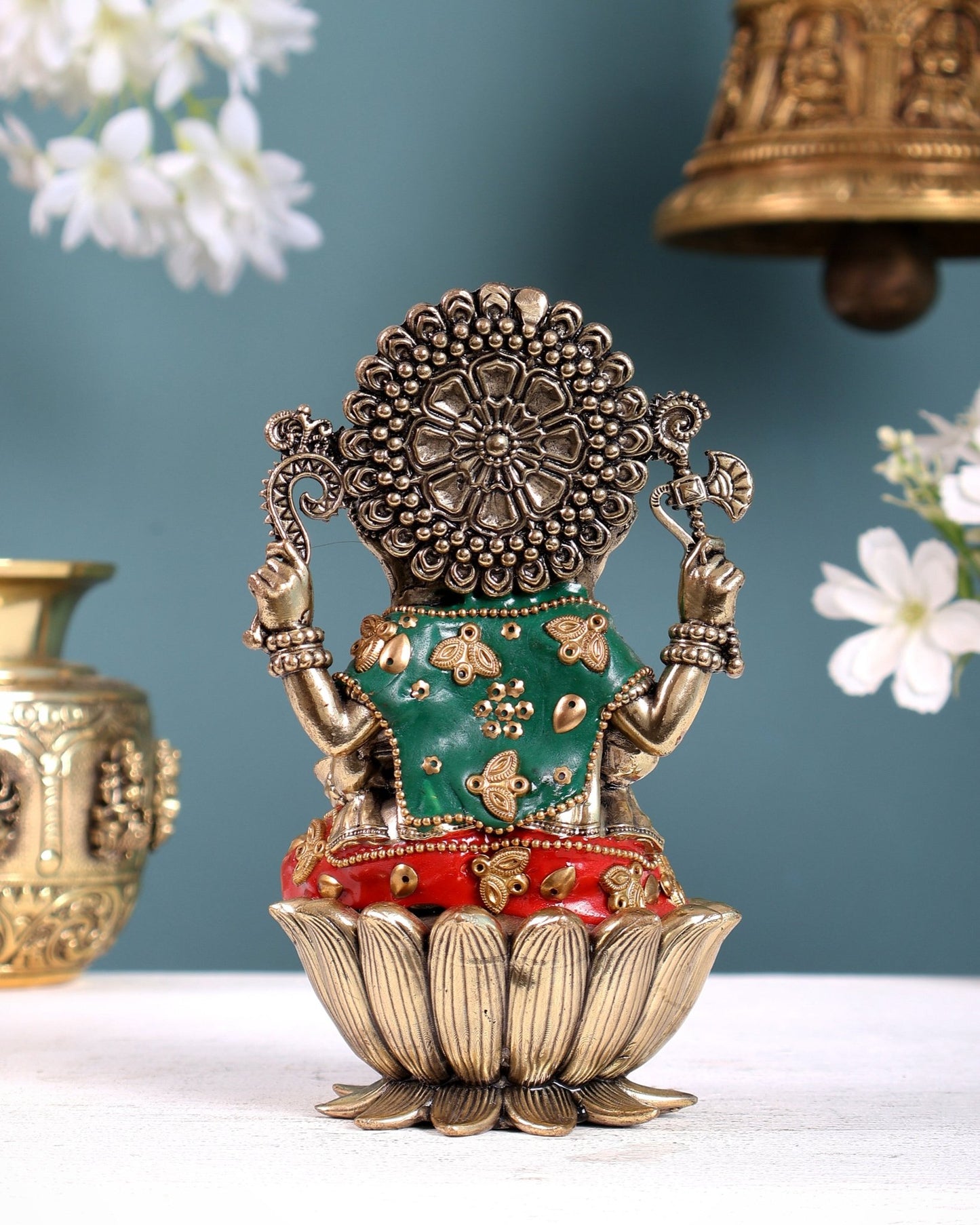 Pure Brass Superfine Lord Ganesha Idol | with meenakari - Budhshiv.com