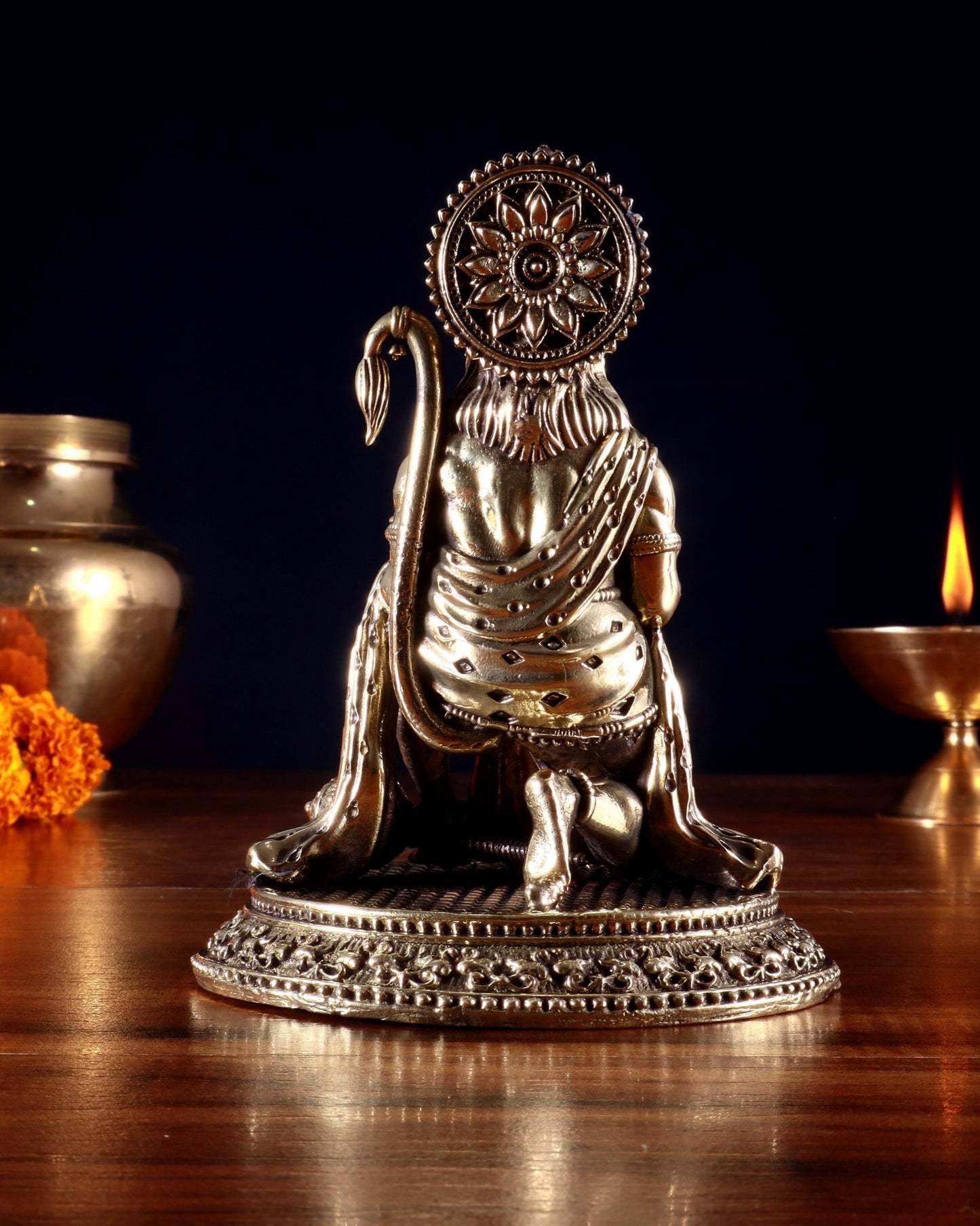 Pure Brass Superfine Lord Hanuman Idol – Intricate Carvings 5.5 inch - Budhshiv.com