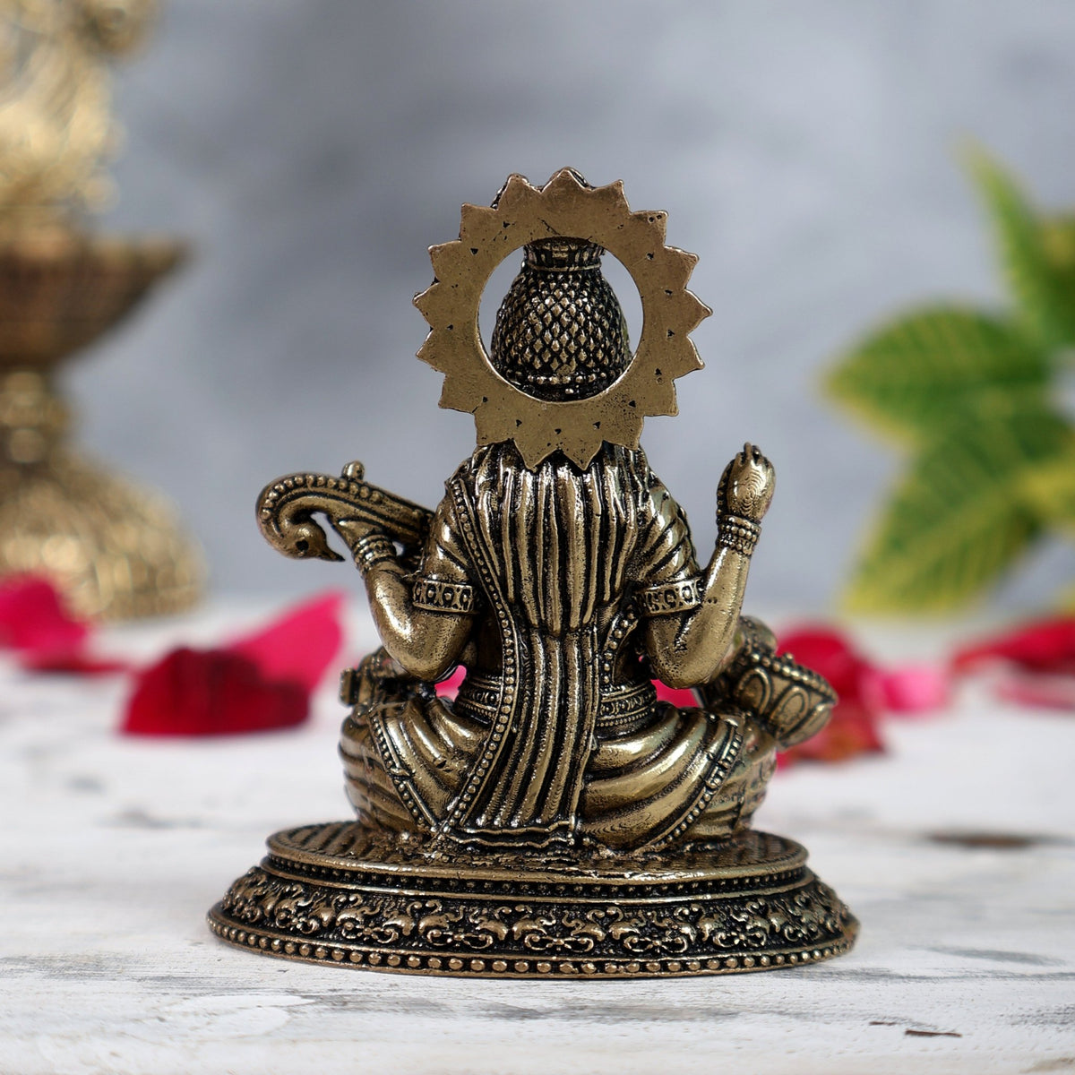 Pure Brass superfine Saraswati Idol 3" - Budhshiv.com