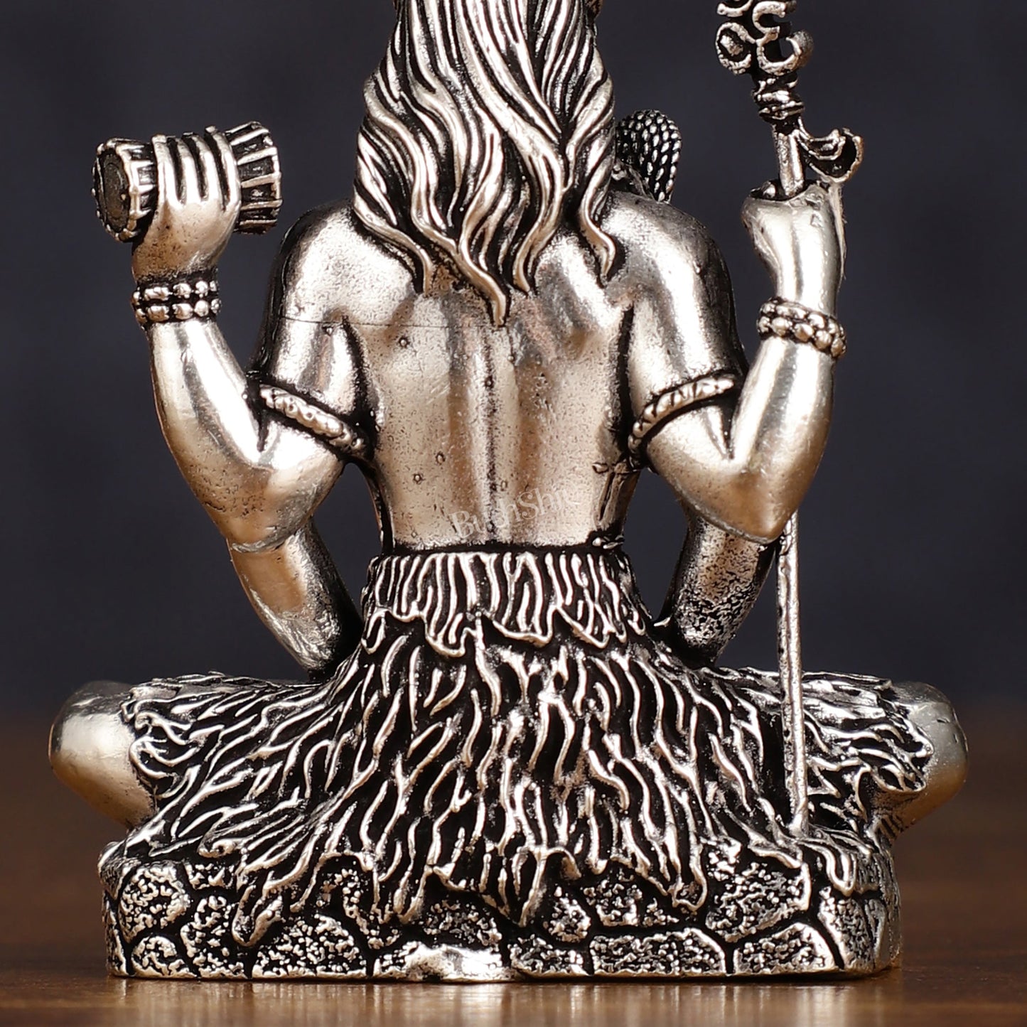 Pure Brass Superfine Silver Plated Lord Shiva in Meditation Idol - 3" Tall - Budhshiv.com