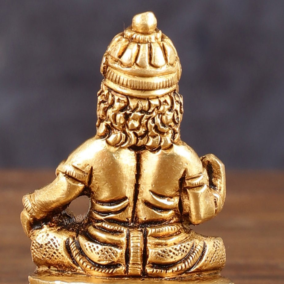 Pure Brass Superfine Small Kuber Idol - 2.5" Height - Budhshiv.com