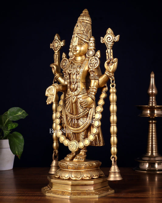 Pure Brass Tirupati Balaji Statue 17 inch - Budhshiv.com