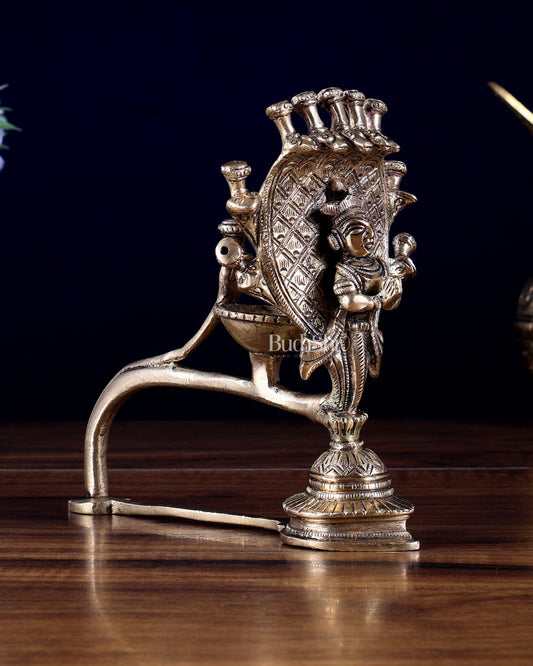 Pure Brass Unique Sheshanag Agarbatti Aarti Diya - Budhshiv.com