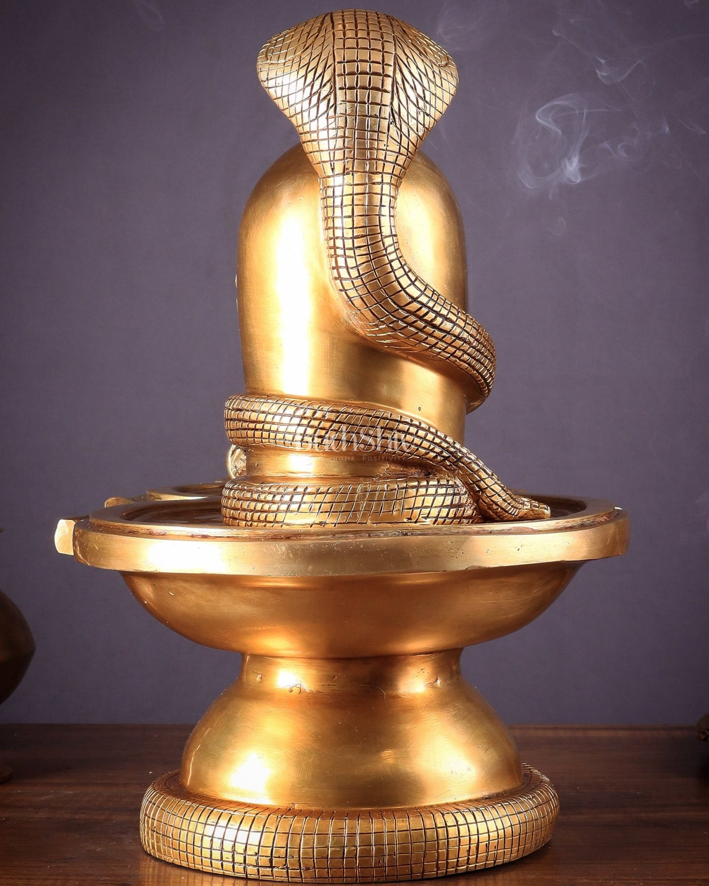 Pure Brass Unique Shiv Ling Curled with Nagas – Shiva Lingam 14" - Budhshiv.com