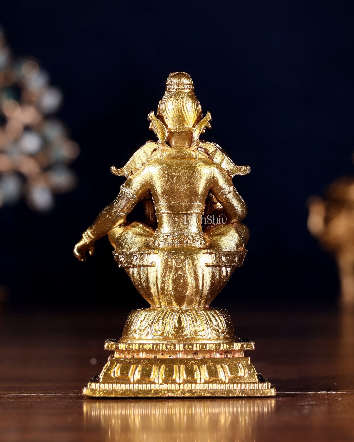 Pure Bronze Ayyappan Swamy Idol | 3" (7.6 cm) Panchaloha Vigraha - Budhshiv.com
