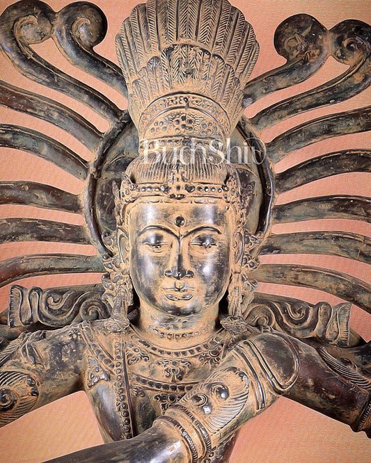Pure Bronze Dancing Shiva Nataraja Sculpture 48 inch Rare find - Budhshiv.com