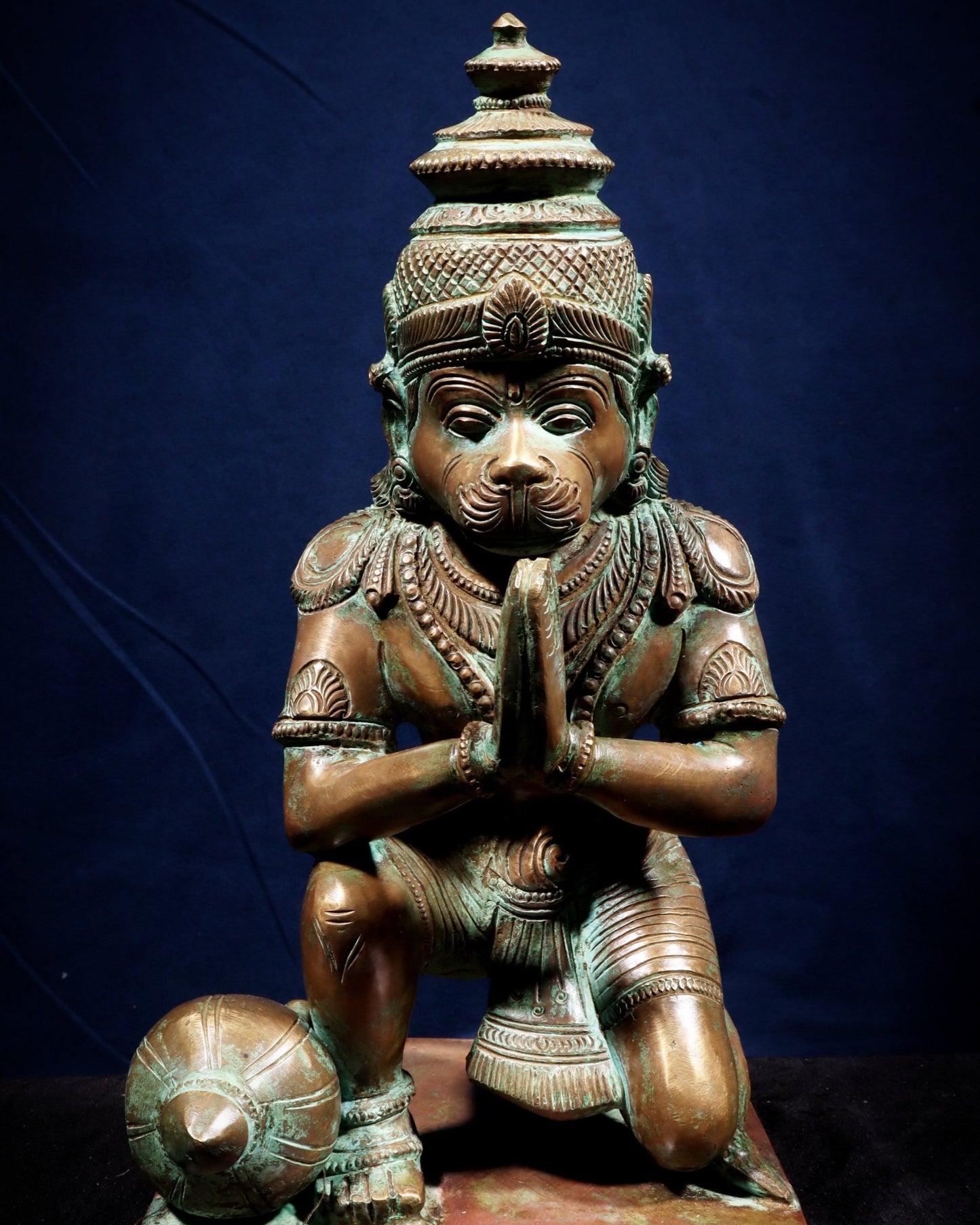Pure Bronze Ramar Set (Ram Darbar) – Vintage Chola Patina 29", 85 kgs. - Budhshiv.com