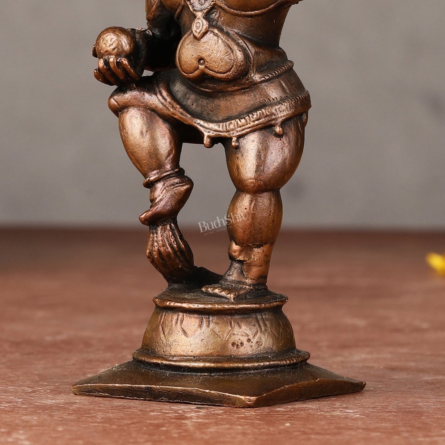 Pure Copper Dancing Krishna Idol - 3.75 - inch - Budhshiv.com